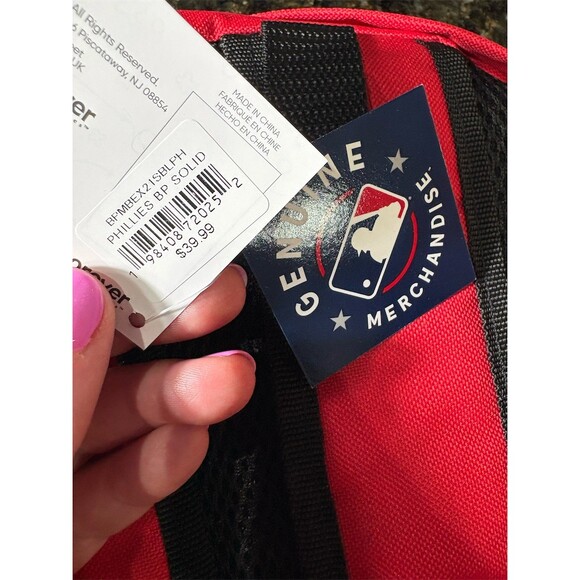 FOCO Philadelphia Phillies Backpack Unisex One Size Red White P Logo MLB - Picture 5 of 8